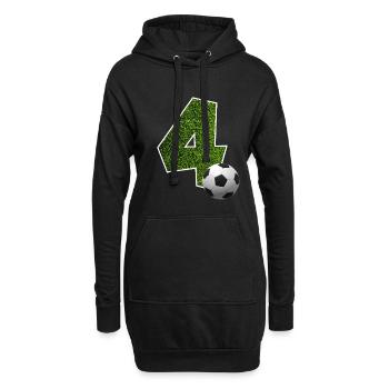 NR. 4 NUMMER 4 FUßBALL 4. GEBURTSTAG - Hoodie-Kleid - Schwarz - Vorne