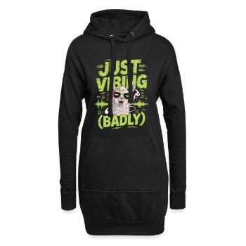 Just Vibing Badly – Lama Shirt für Musikfans - Hoodie-Kleid - Schwarz - Vorne