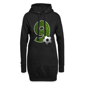 NR. 9 NUMMER 9 FUßBALL 9. GEBURTSTAG - Hoodie-Kleid - Schwarz - Vorne