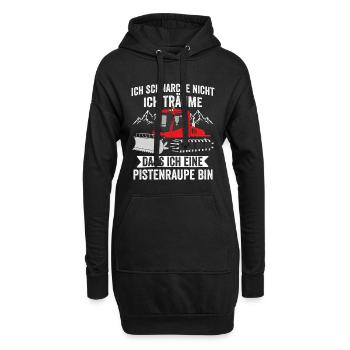 Ich schnarche nicht ich träume Pistenraupe - Hoodie-Kleid - Schwarz - Vorne