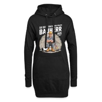 Stolzer Bauherr mit Helm & Werkzeug - Hoodie-Kleid - Schwarz - Vorne