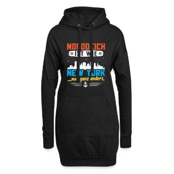 NORDDEICH IST WIE NEW YORK NUR GANZ ANDERS - Hoodie-Kleid - Schwarz - Vorne