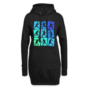 Tennis de table Joueurs de tennis de table Hommes Enfants - Sweat-shirt à capuche long Femme - noir - Devant