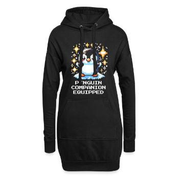 Pinguin Begleiter | Cute Gamer Companion - Hoodie-Kleid - Schwarz - Vorne