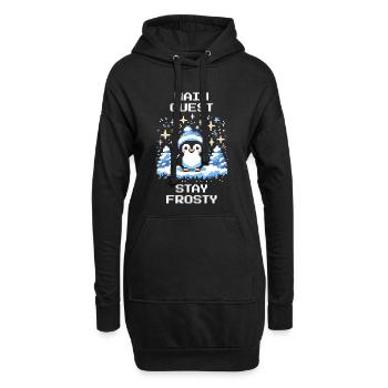 Restez givré | Quête principale Humour d’hiver - Sweat-shirt à capuche long Femme - noir - Devant