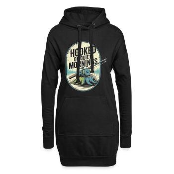 Süchtig nach Quiet Mornings Angel-Enthusiast - Hoodie-Kleid - Schwarz - Vorne