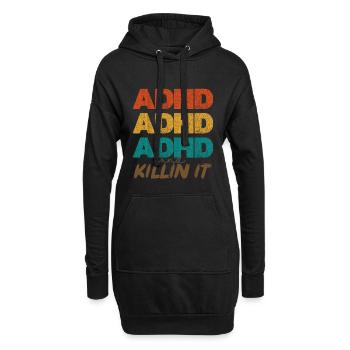 Empilement des couleurs de puissance TDAH - Sweat-shirt à capuche long Femme - noir - Devant