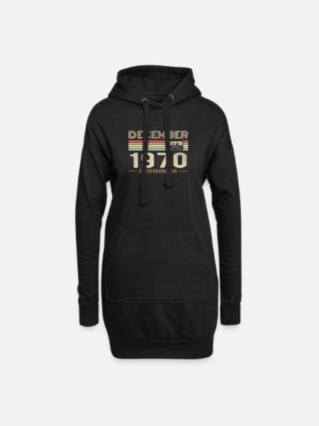 Dezember 1970 Geburtstag Dezember 1970 Dezember - Hoodie-Kleid - Schwarz