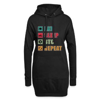 Eat Sleep BTC Repeat T-Shirt Design - Hoodie-Kleid - Schwarz - Vorne