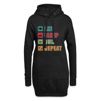 Eat Sleep Run Repeat – Aktiv-Lifestyle Shirt - Hoodie-Kleid - Schwarz - Vorne