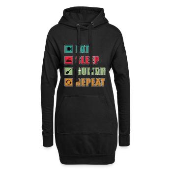 Eat Sleep Guitar Repeat - Hoodie Dress - black - Front