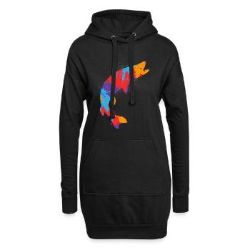 Bunter Hecht Angeln Hechte Fischen Angler - Hoodie-Kleid - Schwarz - Vorne