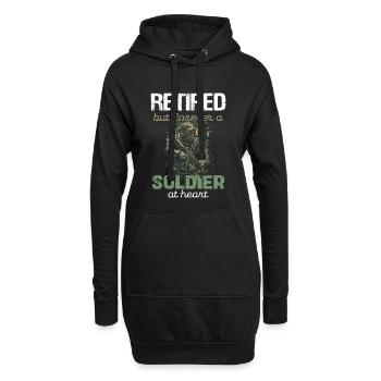 Soldat à la retraite dans l’âme - Sweat-shirt à capuche long Femme - noir - Devant