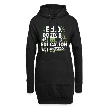 Bildungsdoktor in Arbeit - Hoodie-Kleid - Schwarz - Vorne