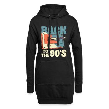 Années 90 Anniversaire 90s Cassette Déguisement - Sweat-shirt à capuche long Femme - noir - Devant
