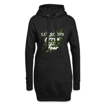 Humanité Égalité Laisser pousser les racines - Sweat-shirt à capuche long Femme - noir - Devant