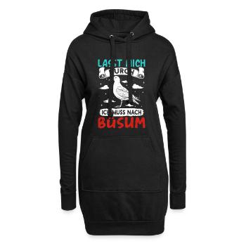 Vacances à la mer du Nord LET ME THROUGH DOIT ALLER À BÜSUM - Sweat-shirt à capuche long Femme - noir - Devant