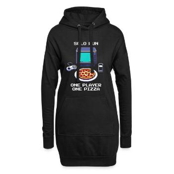Course en solo : un joueur, une pizza | Jeu solo - Sweat-shirt à capuche long Femme - noir - Devant