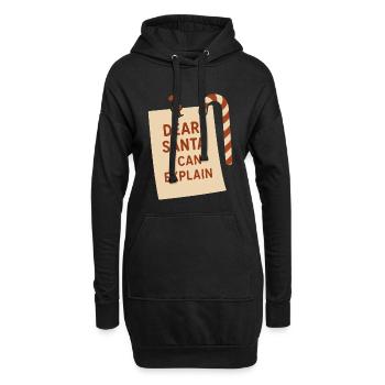 Cher Père Noël, je peux expliquer Noël drôle - Sweat-shirt à capuche long Femme - noir - Devant