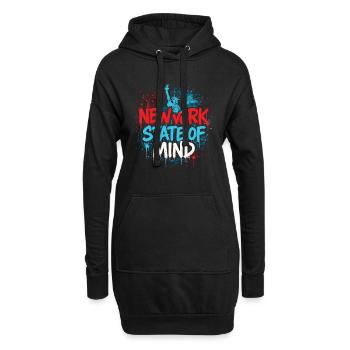 New York State of Mind – Graffiti Street Art Look - Hoodie-Kleid - Schwarz - Vorne