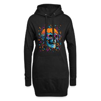 Squelette Fête Citrouille, Effrayant Halloween Fun - Sweat-shirt à capuche long Femme - noir - Devant