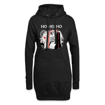 HO HO HO Frohe und SICHERE Weihnachten - Hoodie-Kleid - Schwarz - Vorne
