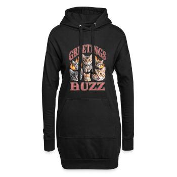 Salutations Huzz Bootleg inportable - Sweat-shirt à capuche long Femme - noir - Devant