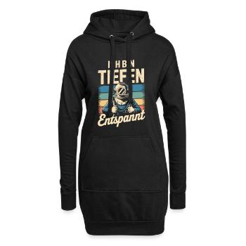 Tauchen Ich bin tiefenentspannt Taucherhelm - Hoodie-Kleid - Schwarz - Vorne