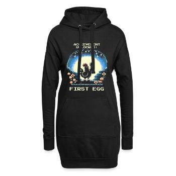 Erstes Ei freigeschaltet | Huhn Gamer Humor - Hoodie-Kleid - Schwarz - Vorne