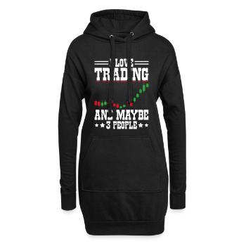 Aktien Börse Crypto Aktienmarkt Trader Investor - Hoodie-Kleid - Schwarz - Vorne