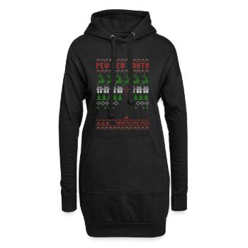 Pew Pew Santa | Ballerspiel | ugly christmas - Hoodie-Kleid - Schwarz - Vorne