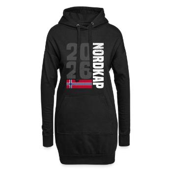 Norwegen Nordkap 2026 - Hoodie-Kleid - Schwarz - Vorne