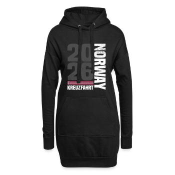 Croisière en Norvège 2026 - Sweat-shirt à capuche long Femme - noir - Devant