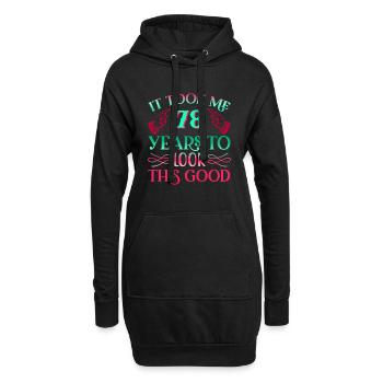 Il a fallu 78 ans pour qu’il soit aussi beau - Sweat-shirt à capuche long Femme - noir - Devant