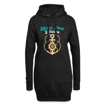 Vacances à la mer du Nord HEIMATHAFEN BÜSUM Fun - Sweat-shirt à capuche long Femme - noir - Devant