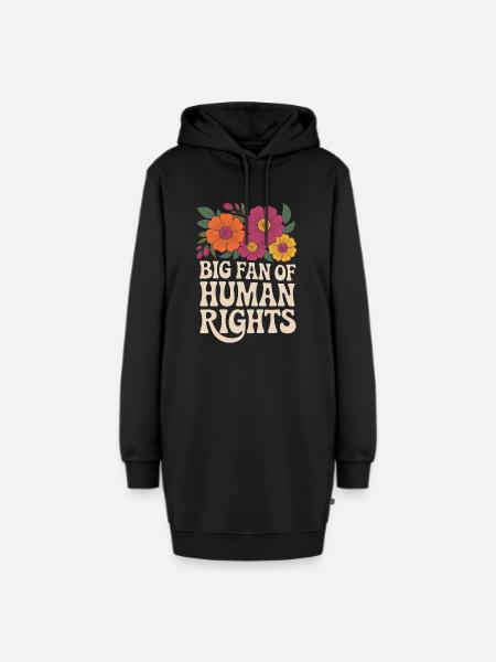 Großer Fan Von Menschenrechten Und Gleichheit - Hoodie-Kleid - Schwarz