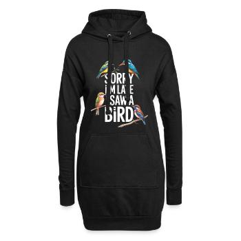 Désolé, je suis en retard, j’ai vu un oiseau observer les oiseaux - Sweat-shirt à capuche long Femme - noir - Devant