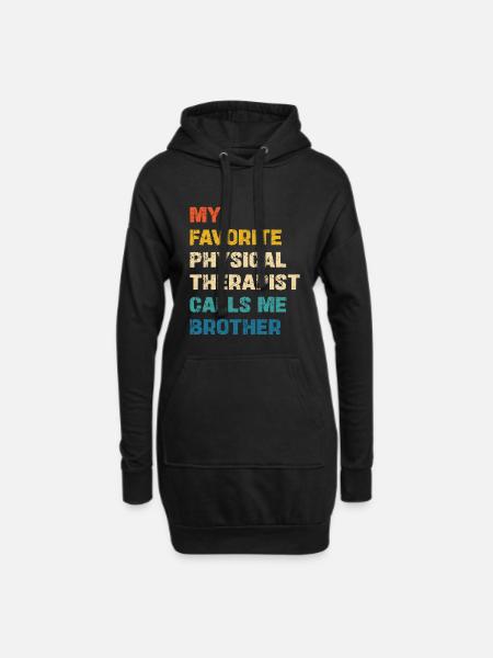 Le kinésithérapeute préféré m’appelle mon frère - Sweat-shirt à capuche long Femme - noir