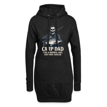 Papa carpe juste beaucoup plus frais - Sweat-shirt à capuche long Femme - noir - Devant