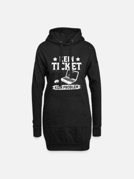 Nerd Computer KEIN TICKET KEIN PROBLEM LUSTIG - Hoodie-Kleid - Schwarz