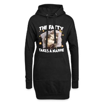 Chemise de nuit pyjama pour chat – Sommeil confortable et amusant - Sweat-shirt à capuche long Femme - noir - Devant