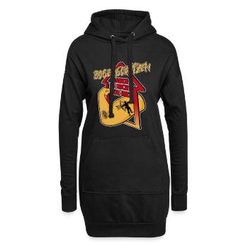 Bogen schießen - Hoodie-Kleid - Schwarz - Vorne