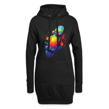 Multicolor Skateboard – Art Splash Skate - Hoodie-Kleid - Schwarz - Vorne