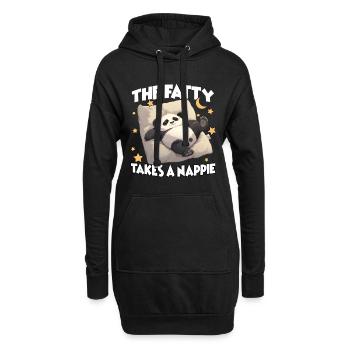 Un cadeau pour les paresseux et les amateurs de pandas - Sweat-shirt à capuche long Femme - noir - Devant