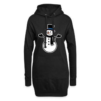 Schneemann - Hoodie-Kleid - Schwarz - Vorne