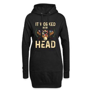 Kopf Hat Pool Humor - Hoodie-Kleid - Schwarz - Vorne