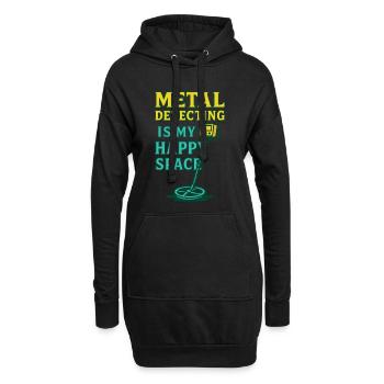 Metallerkennung ist meine fröhliche Weltraum-Enthusiasten-Stimmung - Hoodie-Kleid - Schwarz - Vorne
