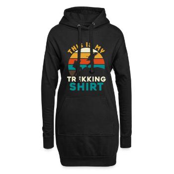 Trekkingshirt mit Sunset Silhouetten - Hoodie-Kleid - Schwarz - Vorne