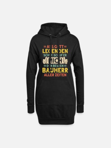 Bauherr - Hoodie-Kleid - Schwarz