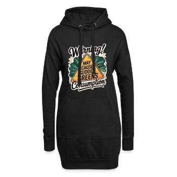 Avertissement du nutritionniste : Un avertissement peut provoquer une alimentation soudaine - Sweat-shirt à capuche long Femme - noir - Devant